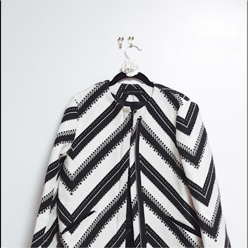 Zara Chevron Print Coat